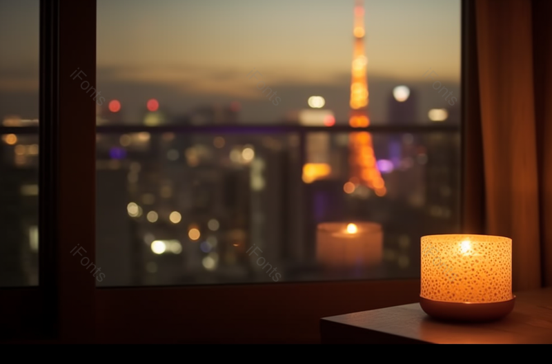 浪漫夜晚灯光蜡烛窗户外模糊夜景摄影实拍,高清,摄影图,摄影图片,图片大全,摄影图免费下载